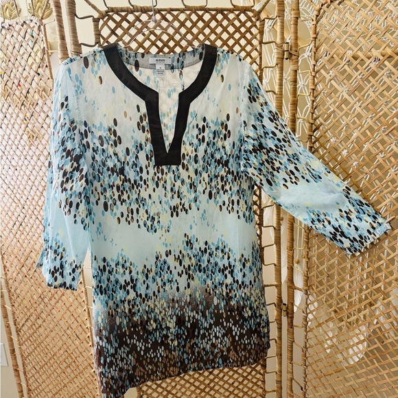 Alfani Cotton Brown Blue Tunic - Picture 8 of 9